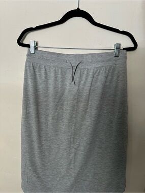 Gray Drawstring Jersey Skirt - Women's Casual